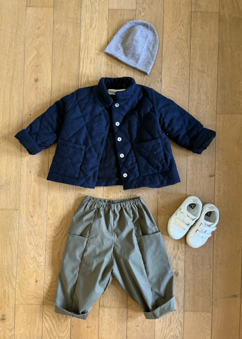 Veste enfant en lainage matelassé bleu marine - LE VESTIAIRE DE JEANNE