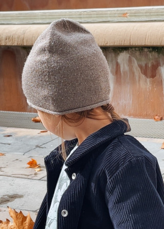 Bonnet en laine merinos Taupe - HVID