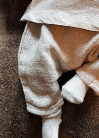 Pantalon sarouel, lin épais naturel