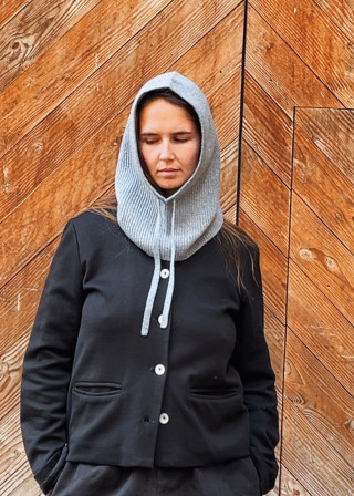 Cagoule en laine merinos anthracite - TBCo