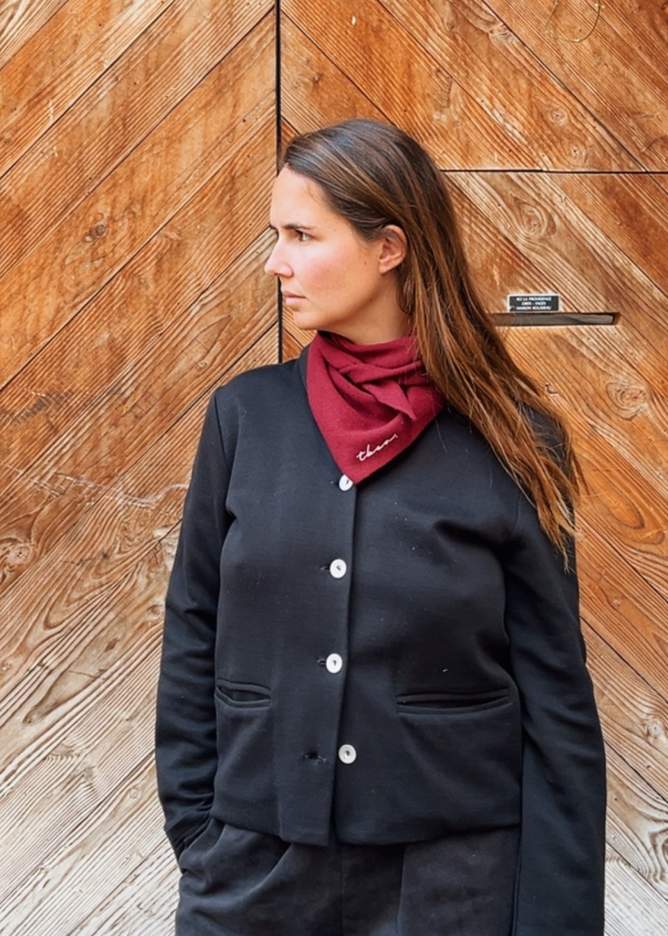 Burgundy triangle scarf - TBCo