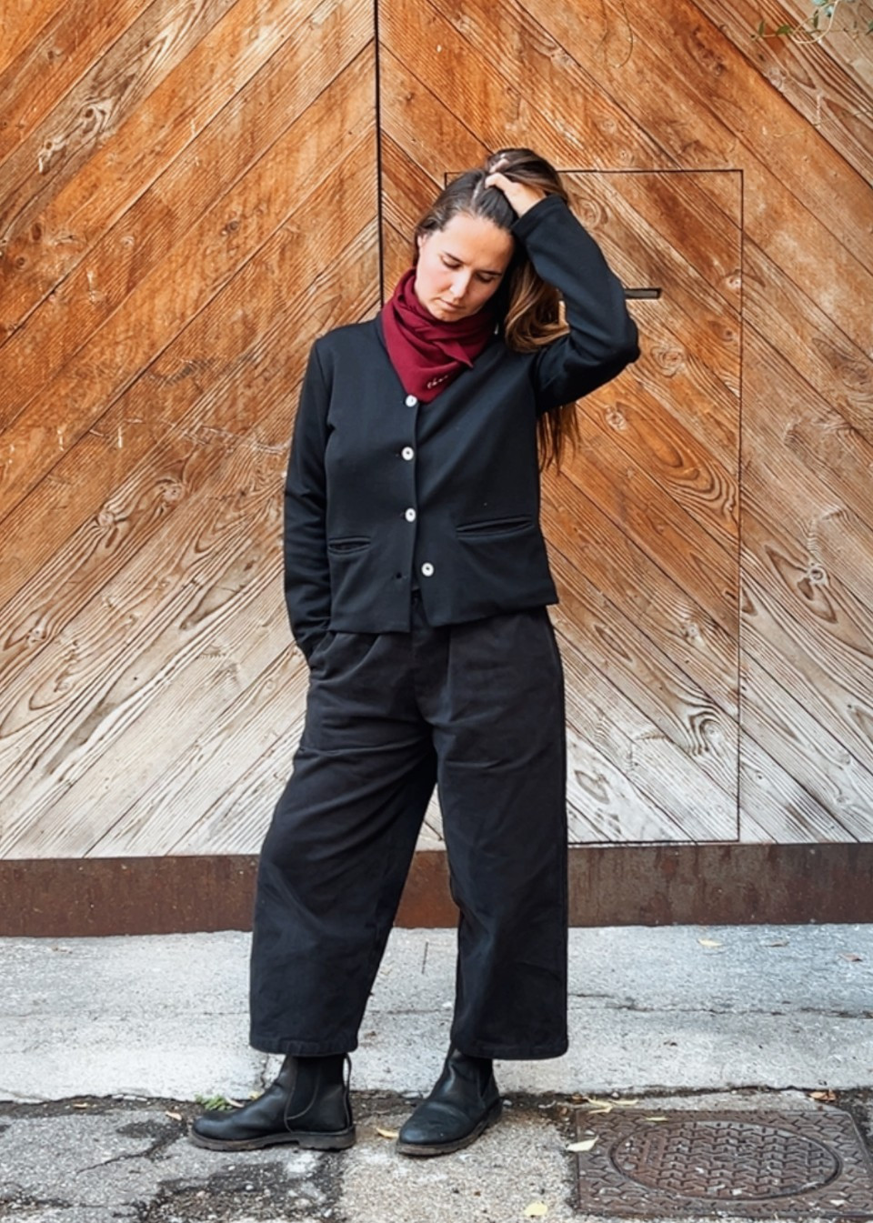 Burgundy triangle scarf - TBCo