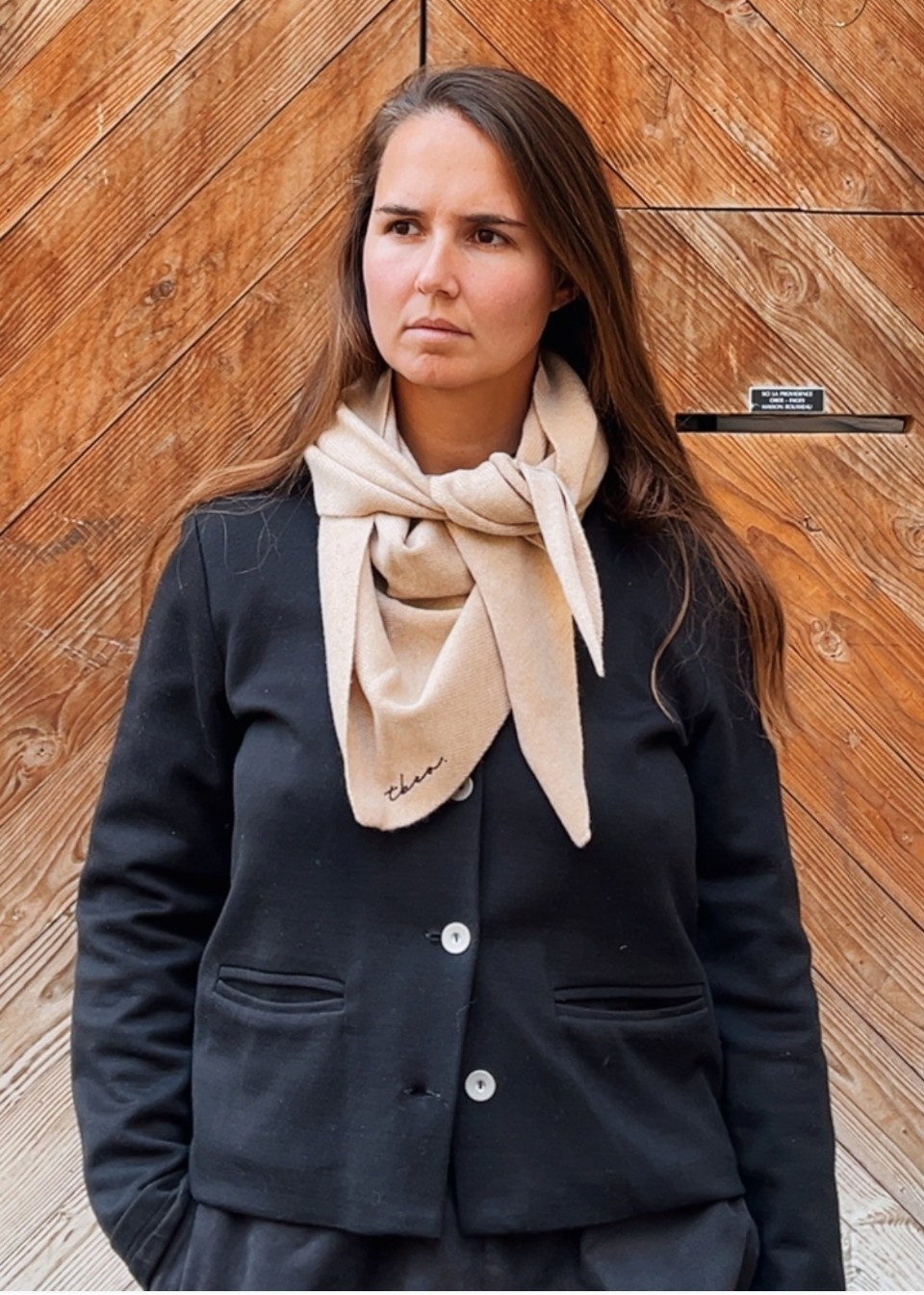 Beige triangle scarf - TBCo
