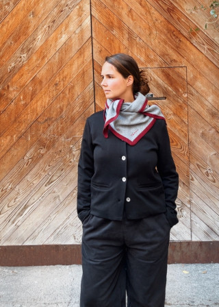 Echarpe triangulaire oversize en laine merinos bicolore - TBCo