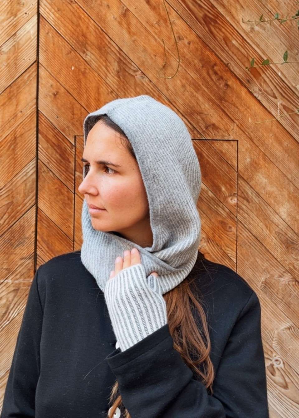 Cagoule en laine merinos anthracite - TBCo