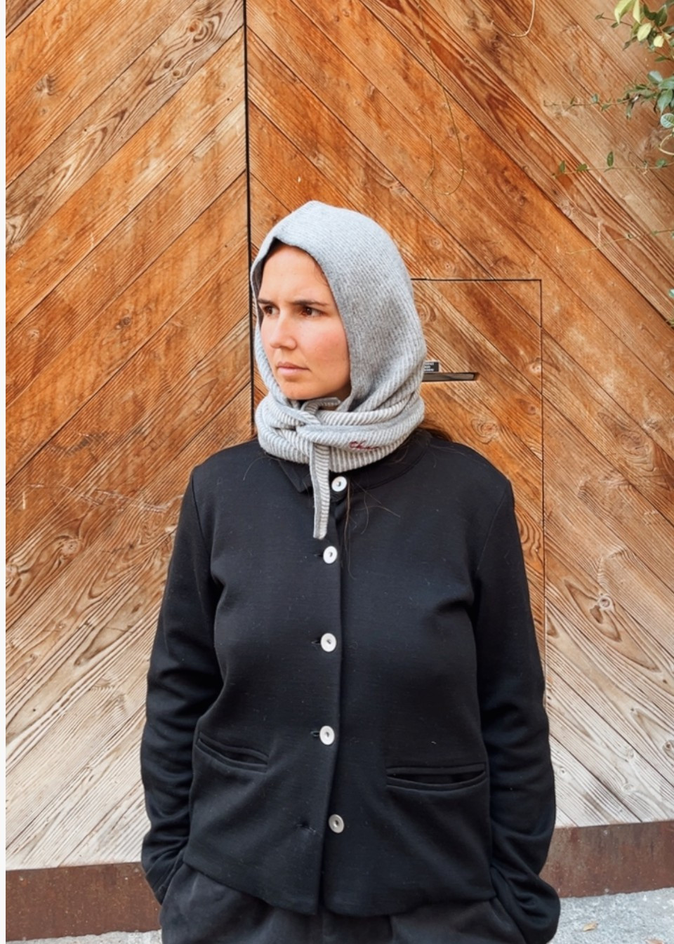 Cagoule en laine merinos anthracite - TBCo