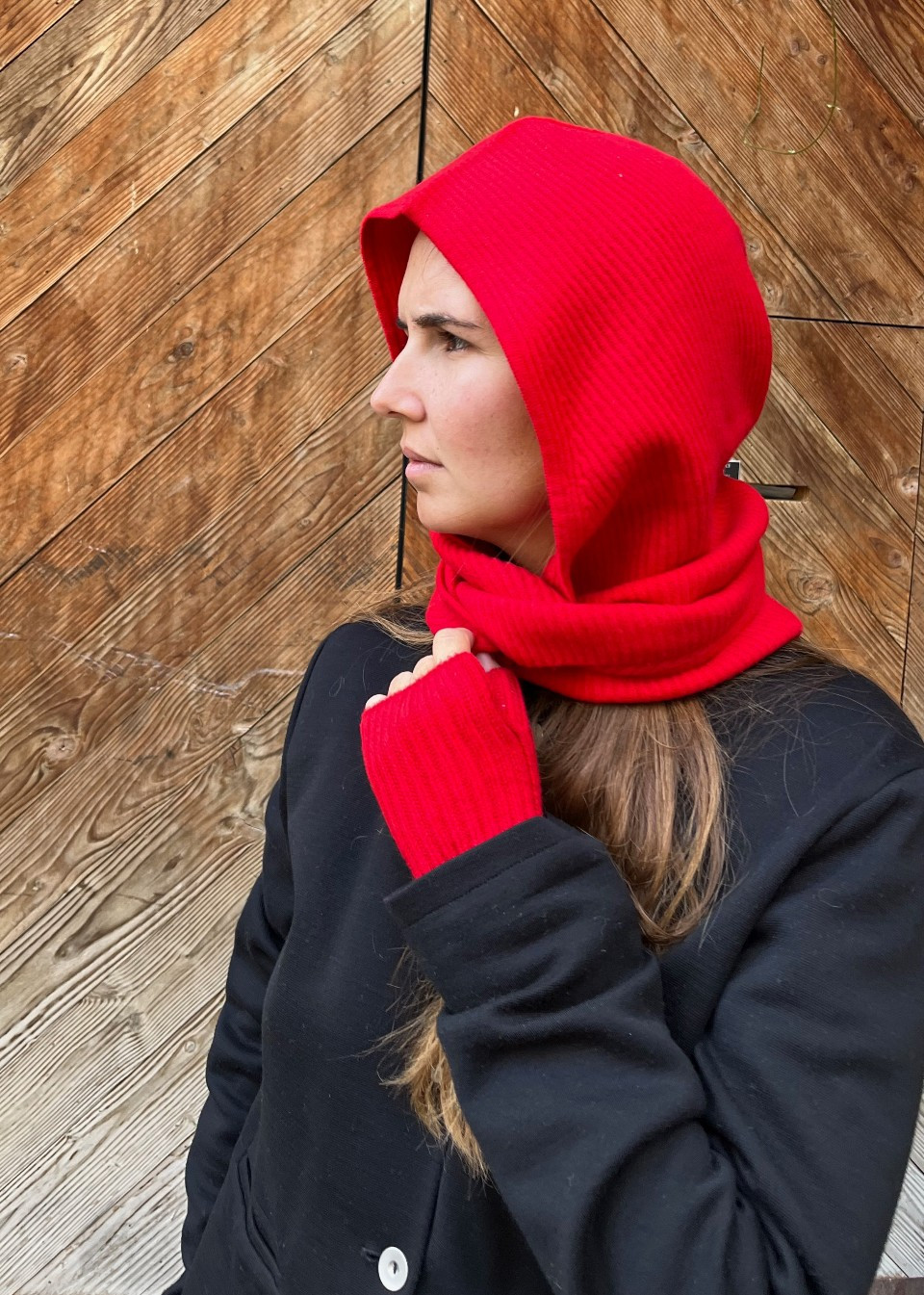 Red Merino and Cashmere Mittens - TBCo