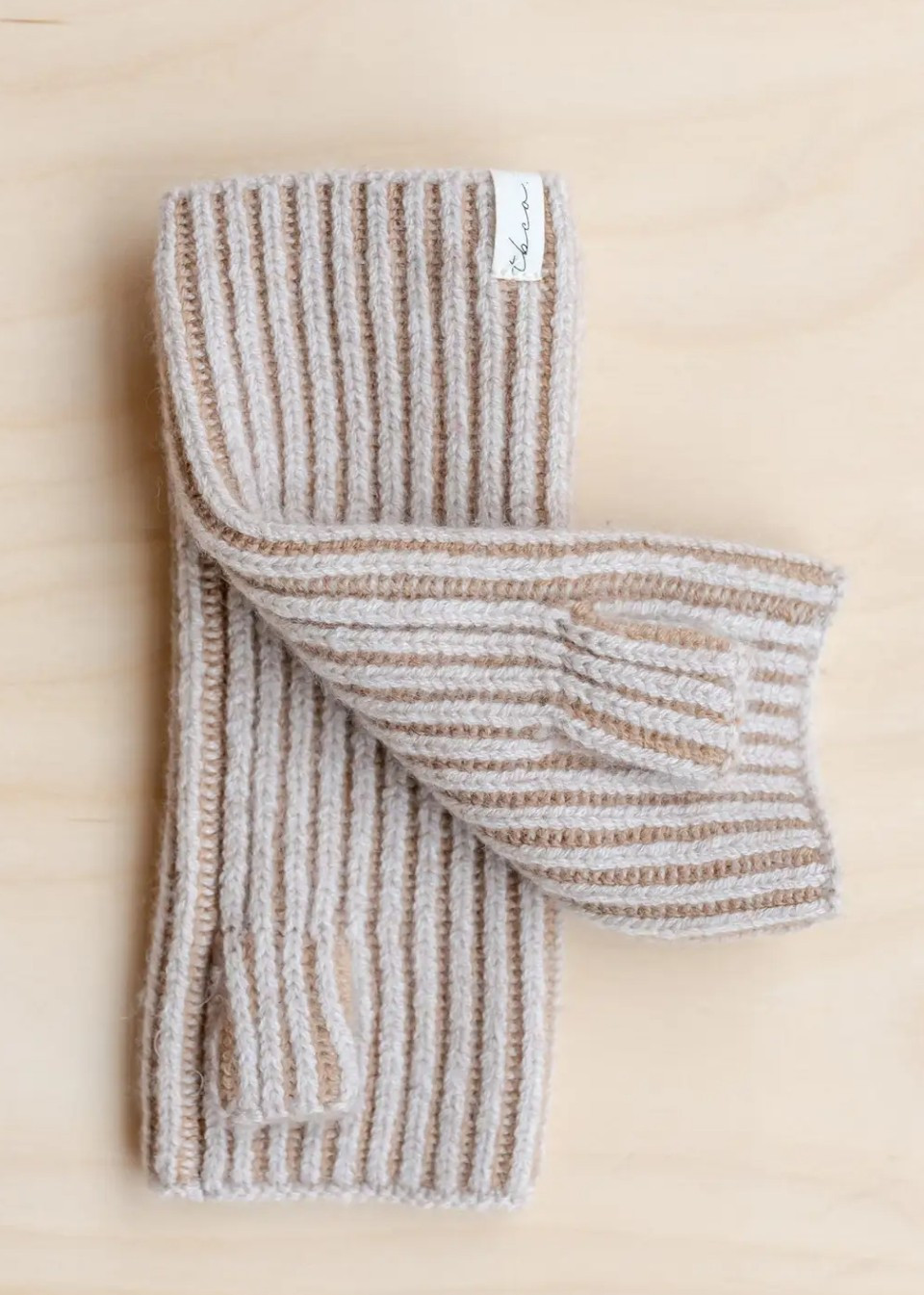 Mitaines en cachemire et merinos beige - TBCo