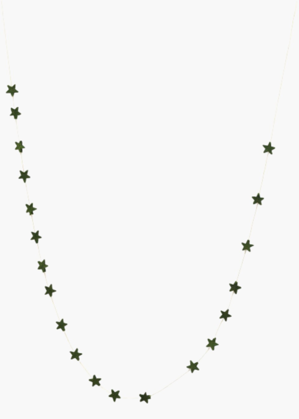 Olive green stars felted garland - MUSKHANE