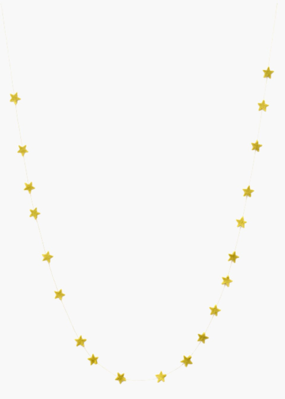 Chartreuse green stars felted garland - MUSKHANE