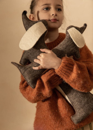 Grey Dog Cushion - MUSKHANE