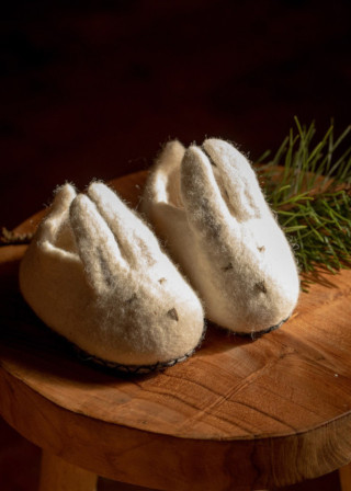 Chaussons Lapin blanc - MUSKHANE