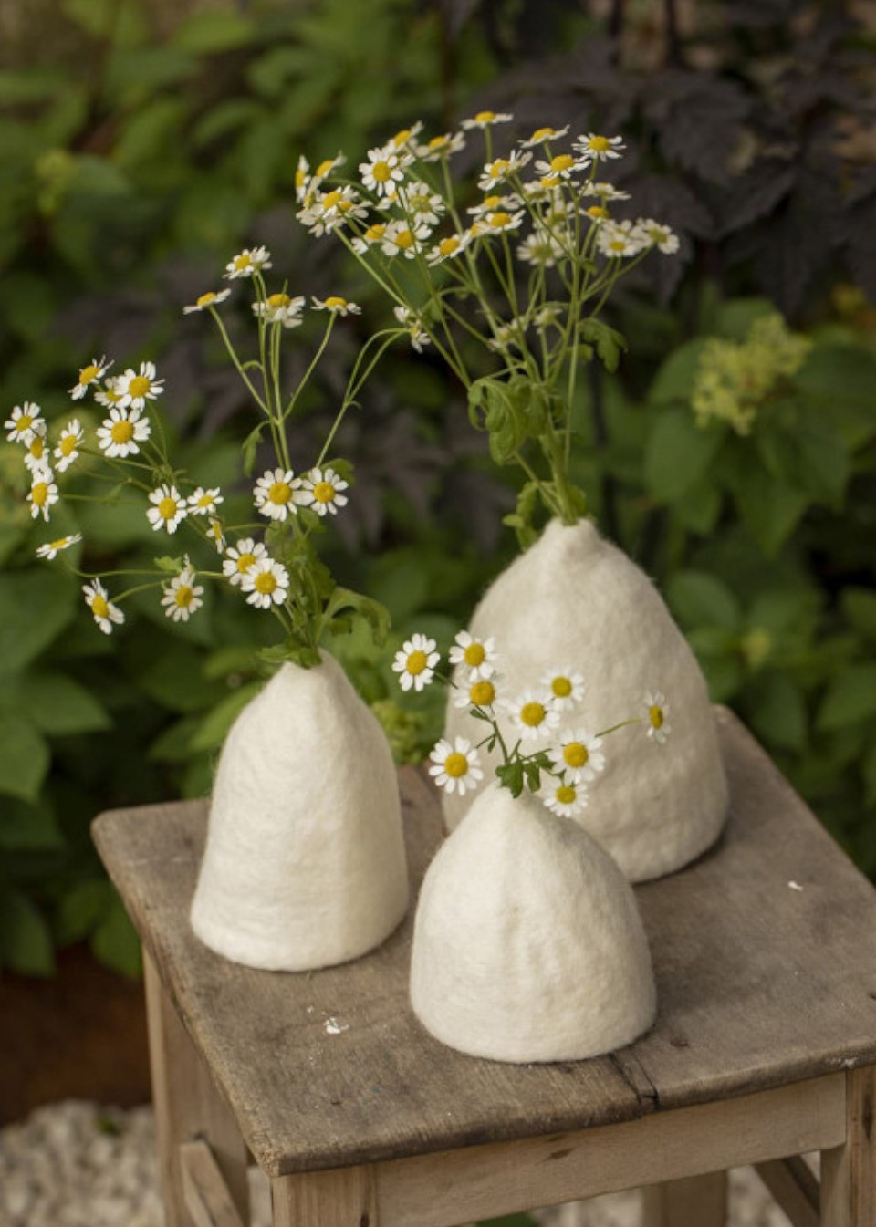 Set of 3 white vase covers - MUSKHANE