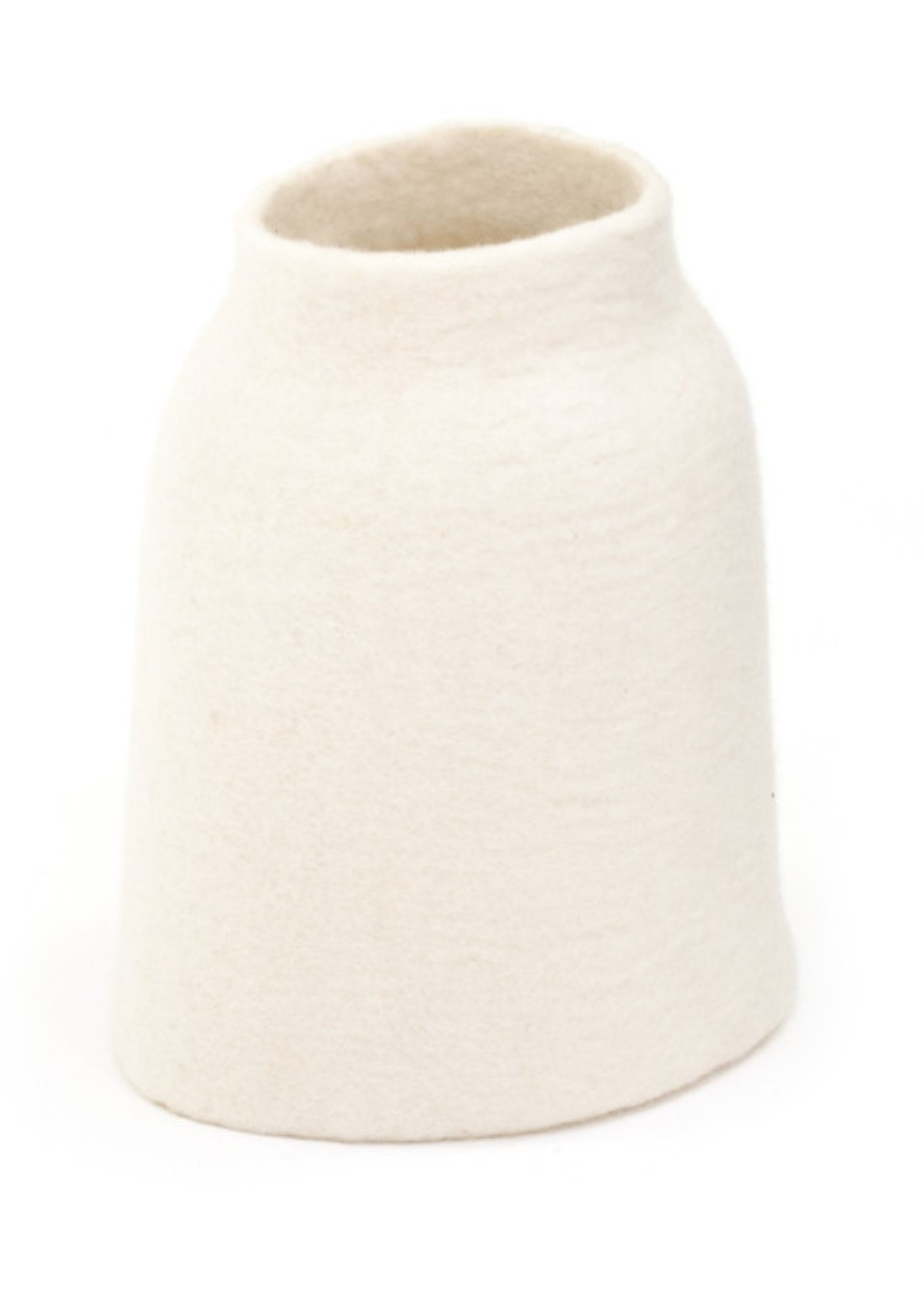 Vase cover in white felt wool - MUSKHANE