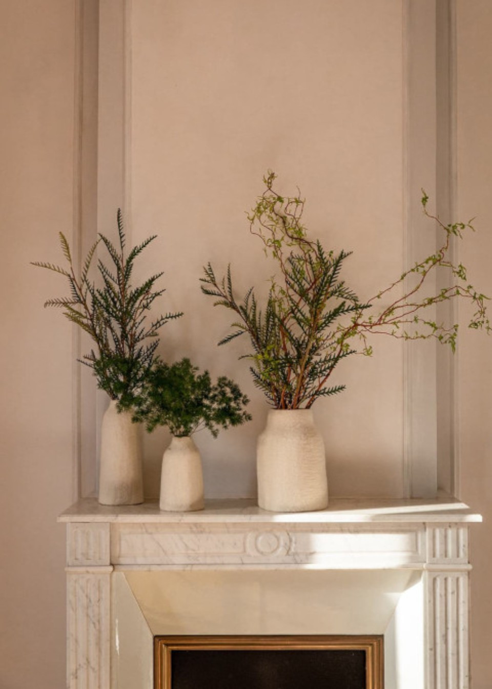 Vase cover in white felt wool - MUSKHANE