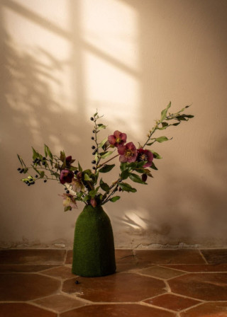Cache-vase en feutre vert sapin - MUSKHANE