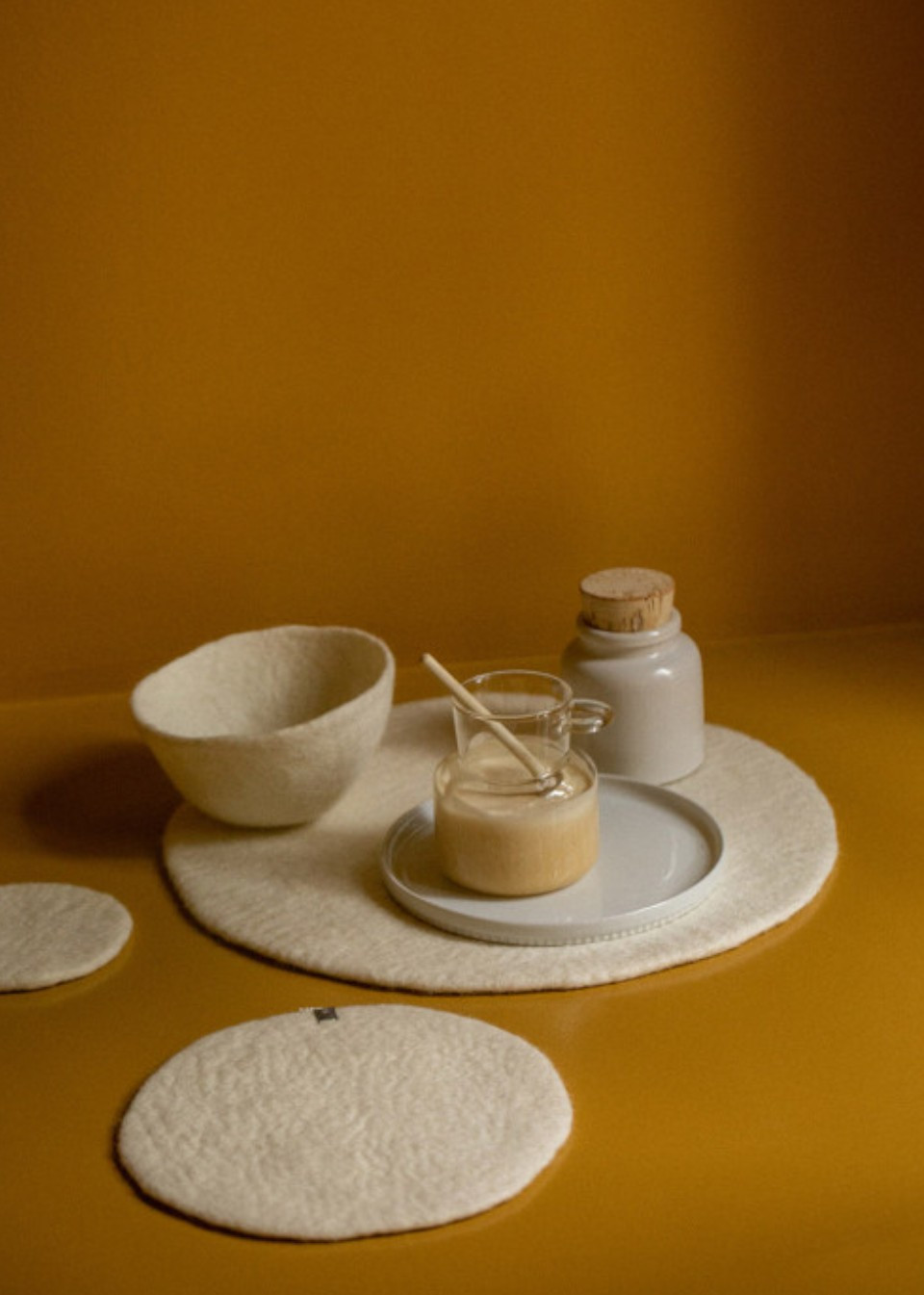 White felt basket - MUSKHANE