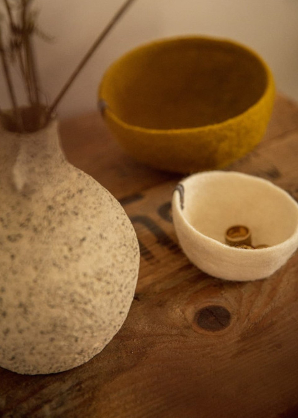 White felt basket - MUSKHANE