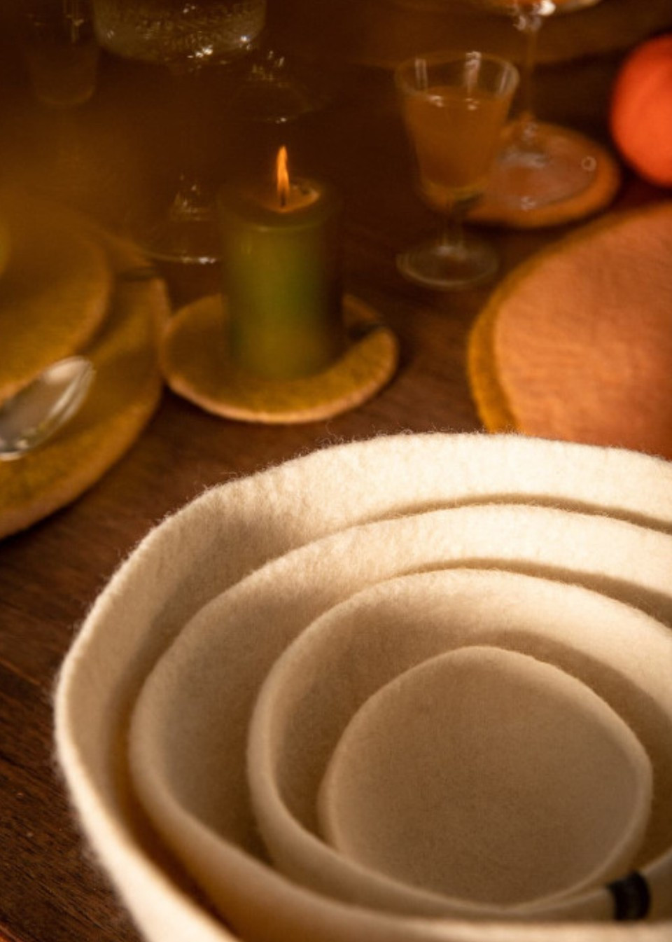 White felt basket - MUSKHANE