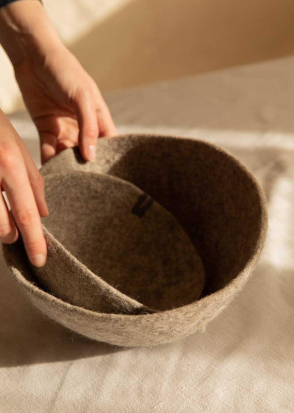 Grey felt basket - MUSKHANE