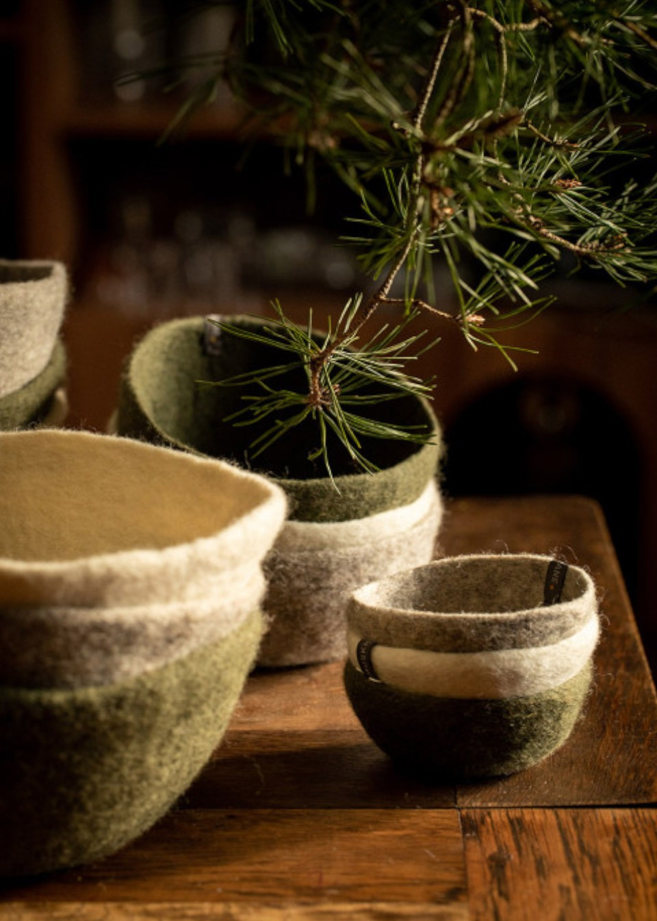 Grey felt basket - MUSKHANE