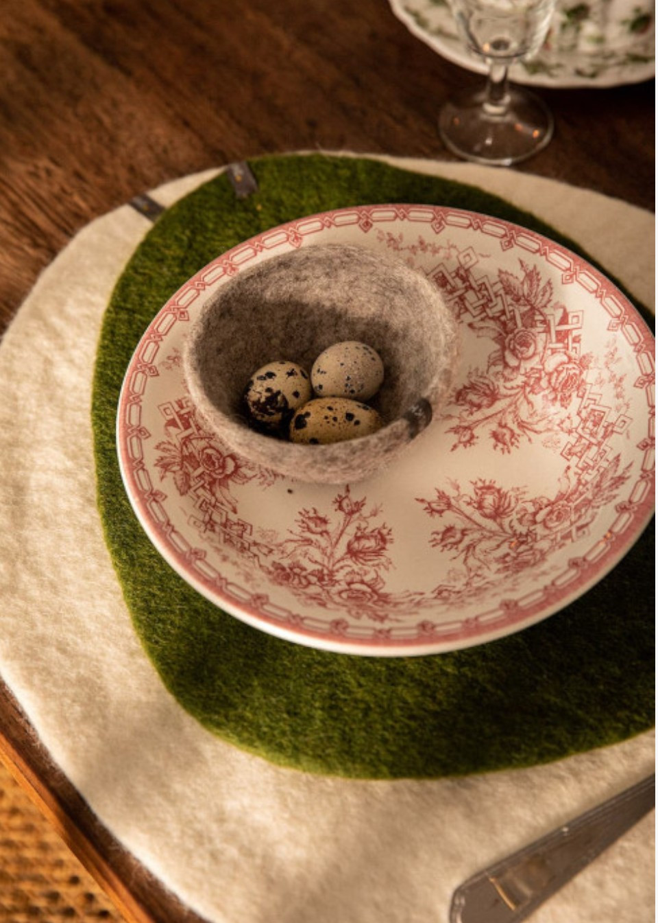 Grey felt basket - MUSKHANE