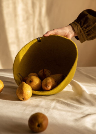 Anise green felt basket - MUSKHANE
