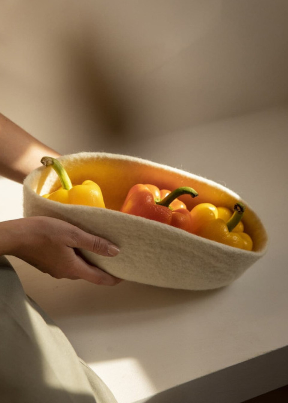 White felt basket - MUSKHANE