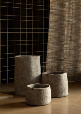 Grey felt storage basket - MUSKHANE