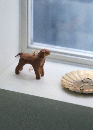 Ornement Chien en papier mâché - FOG LINEN WORK
