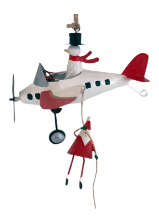 Père Noël et Bonhomme de Neige en avion - SANTA & FRIENDS