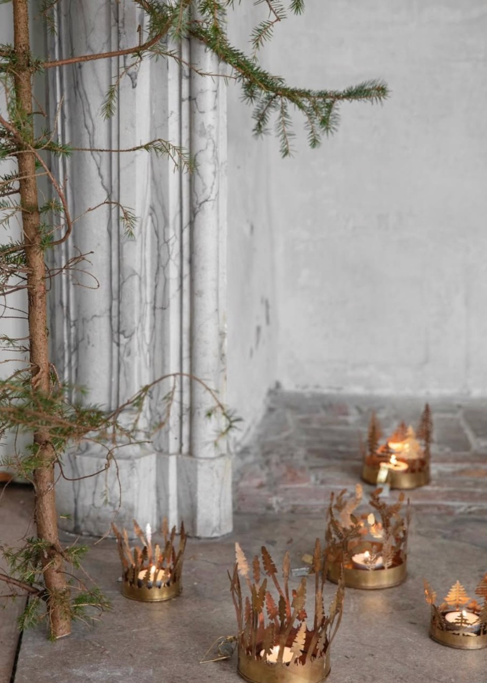 Brass candle holder Trees - WALTHER & CO