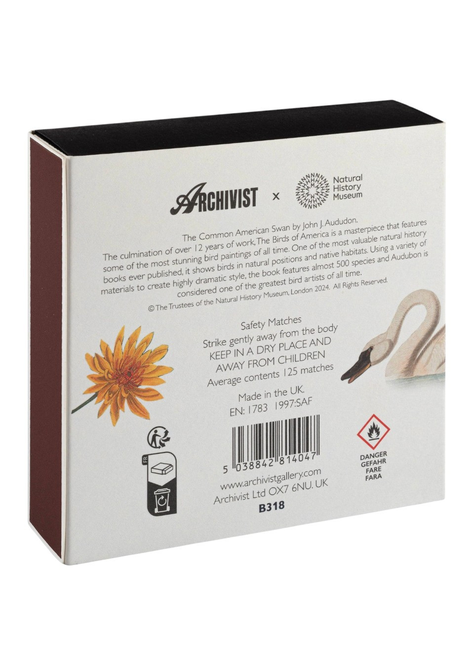 Square matchbox "Swan" - ARCHIVIST GALLERY