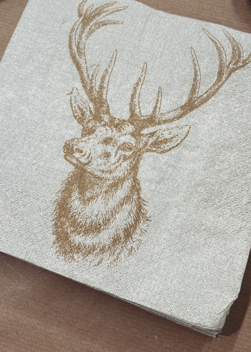 Paper napkins - Beige Reindeer