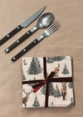Serviettes en papier Cerfs & Sapins