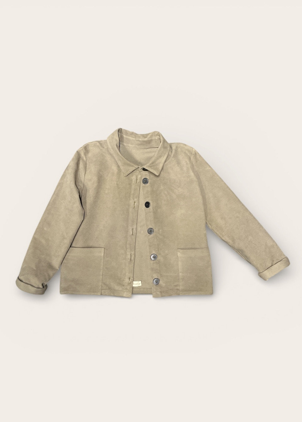 Woman jacket in taupe moleskin - LE VESTIAIRE DE JEANNE