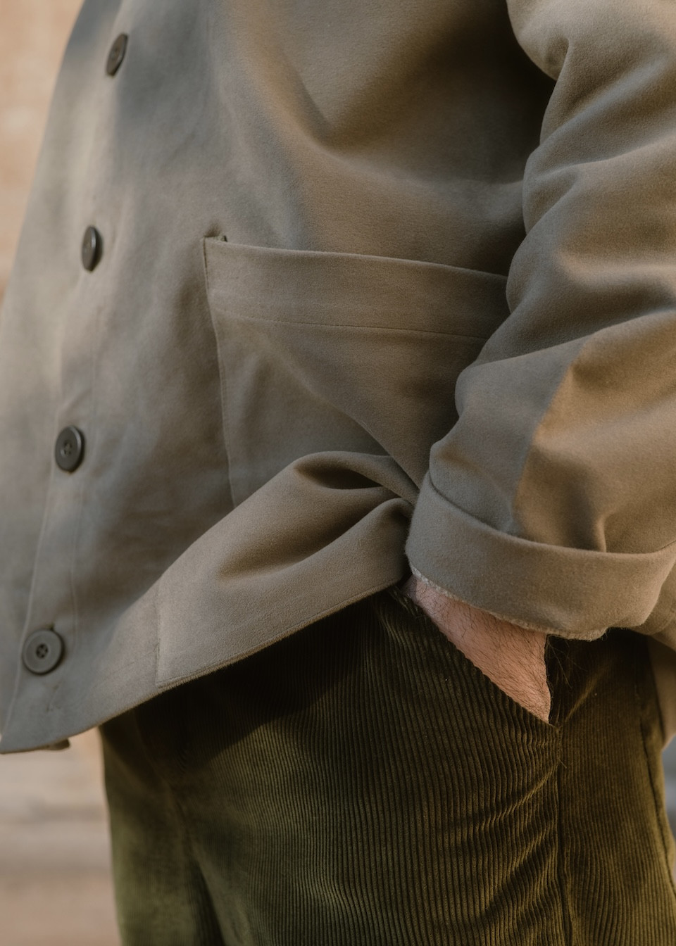Veste homme en moleskine taupe - LE VESTIAIRE DE JEANNE