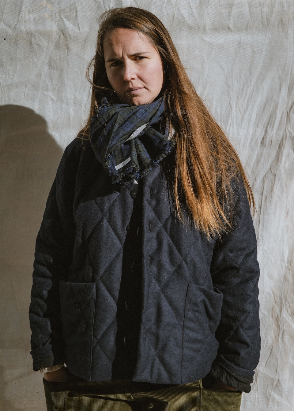 Veste homme en lainage matelassé bleu marine - LE VESTIAIRE DE JEANNE