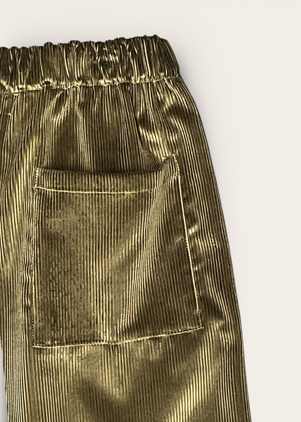 Wide trousers in bottle green corduroy - LE VESTIAIRE DE JEANNE