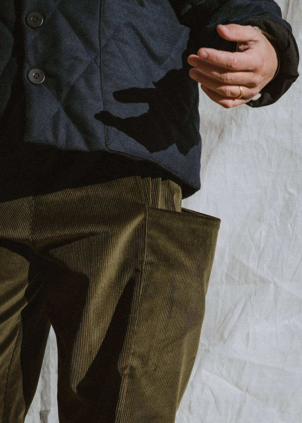 Pantalon 09 en velours vert bouteille - LE VESTIAIRE DE JEANNE