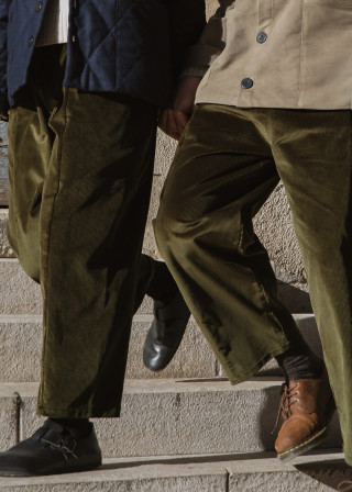 Pantalon 09 en velours vert bouteille - LE VESTIAIRE DE JEANNE