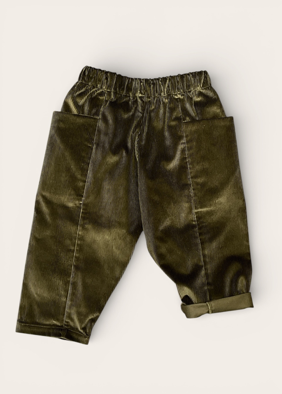 Pantalon 09 enfant en velours vert bouteille - LE VESTIAIRE DE JEANNE