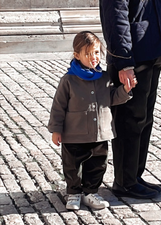 Kid jacket in taupe moleskin - LE VESTIAIRE DE JEANNE