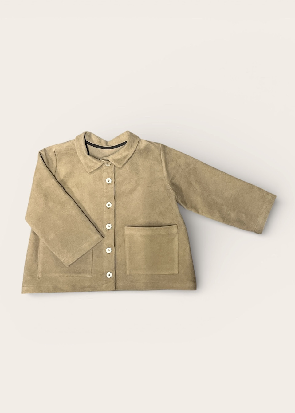 Veste enfant en moleskine taupe - LE VESTIAIRE DE JEANNE