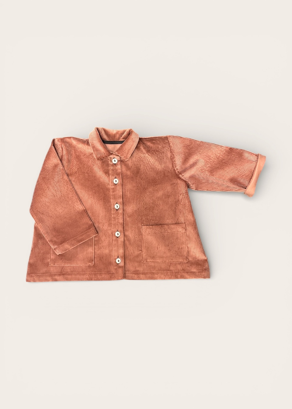 Baby jacket in blush corduroy - LE VESTIAIRE DE JEANNE