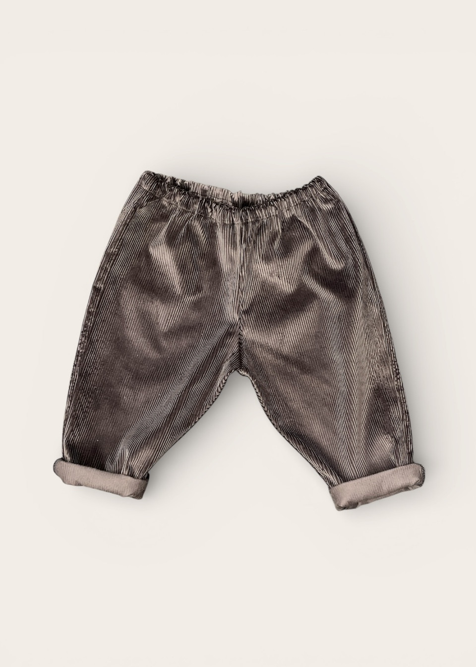Baby trousers in grey corduroy - LE VESTIAIRE DE JEANNE