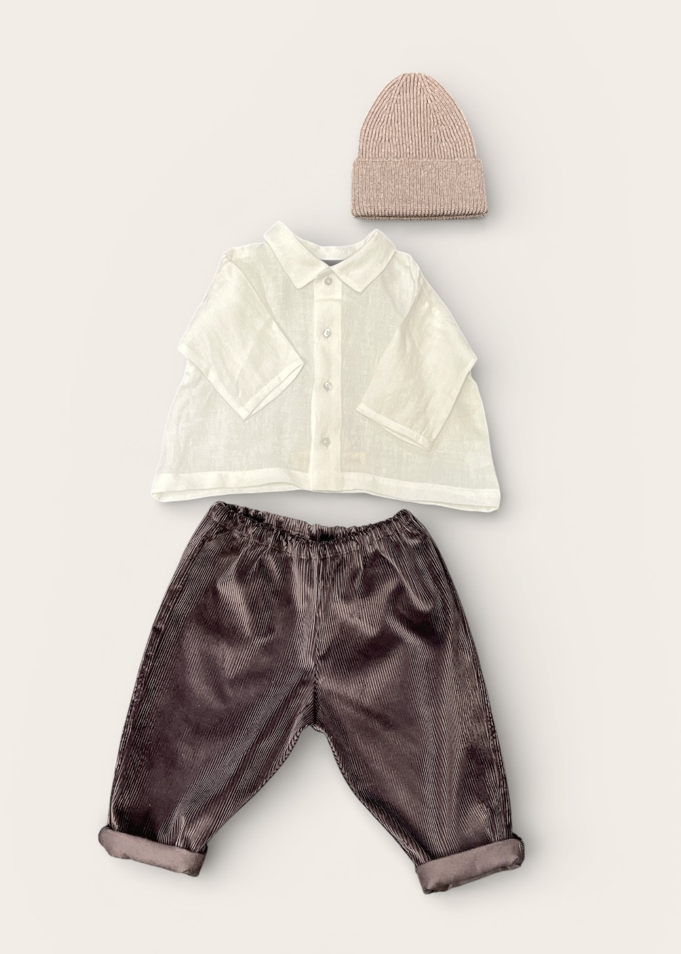 Baby trousers in grey corduroy - LE VESTIAIRE DE JEANNE