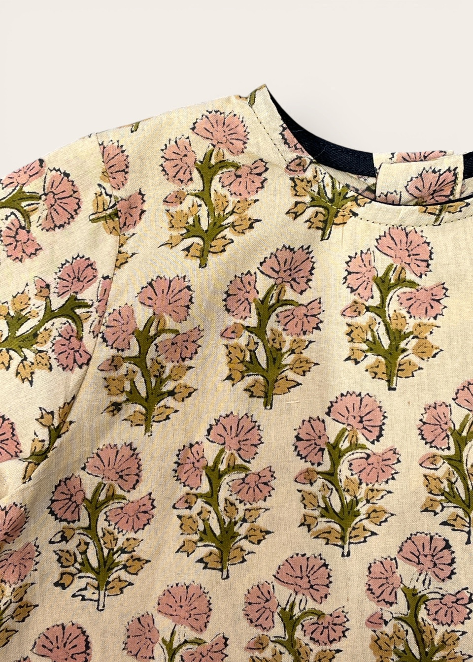 Baby blouse in block print cotton - LE VESTIAIRE DE JEANNE