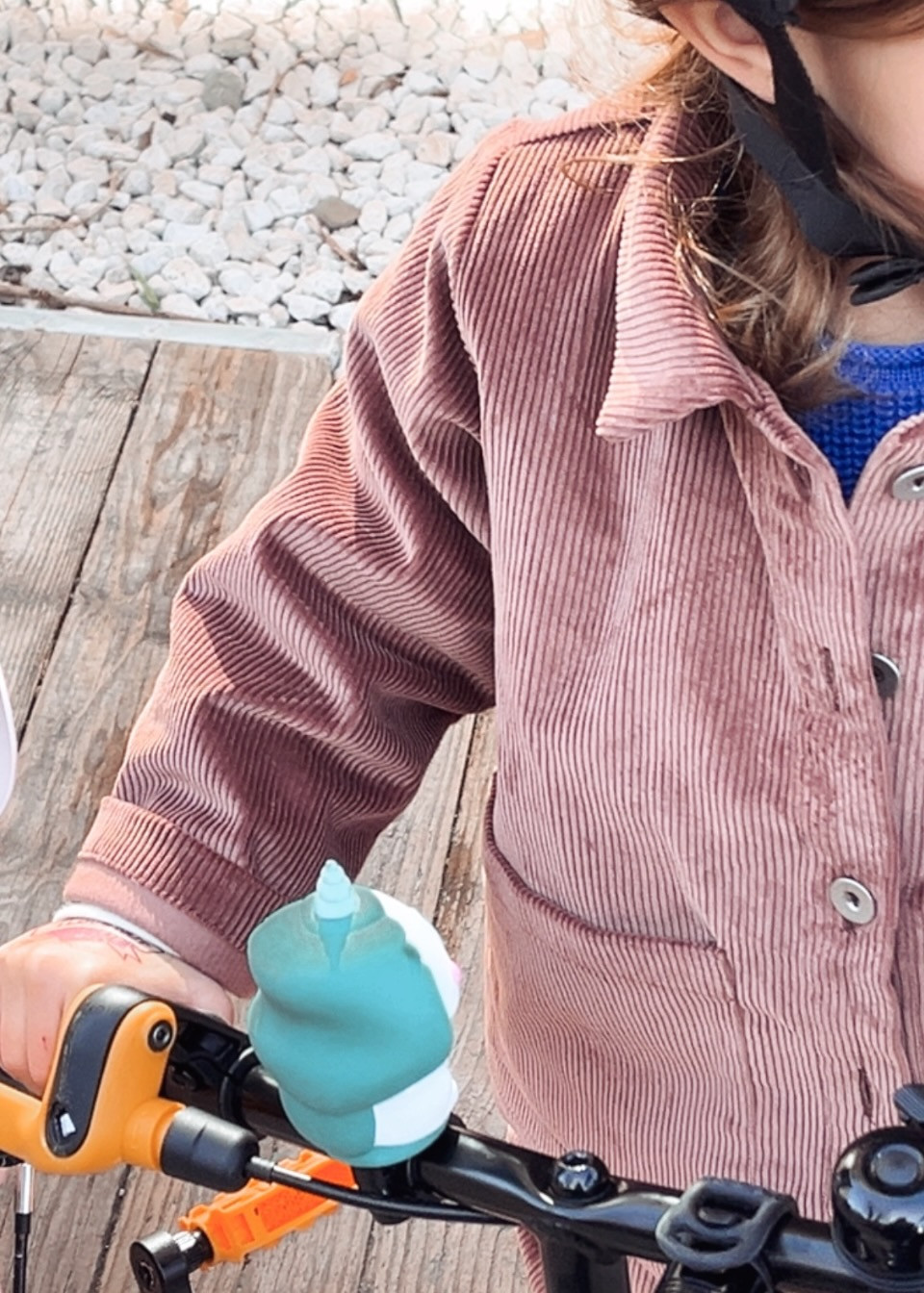 Veste enfant, velours vieux rose