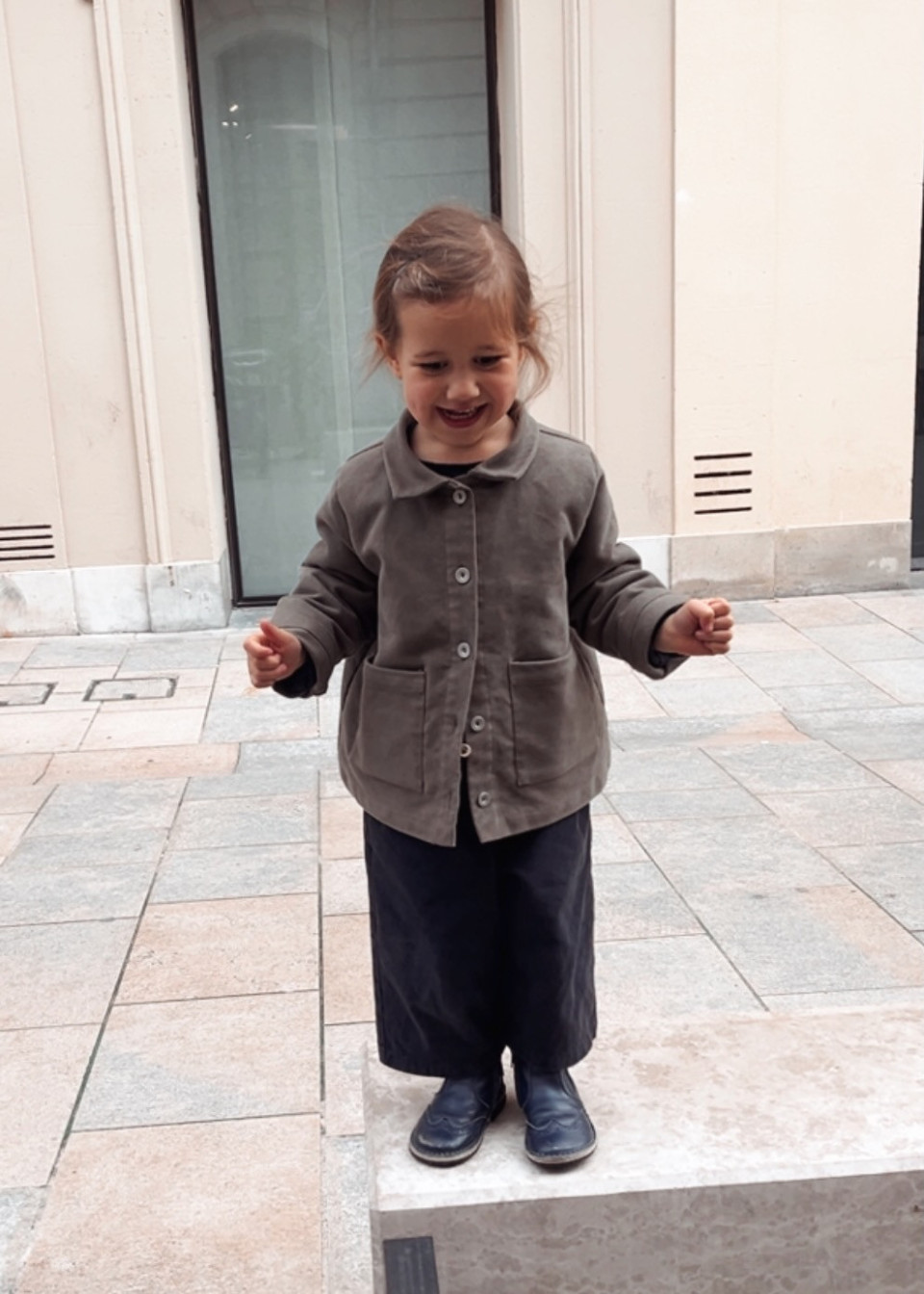 Veste enfant en moleskine taupe - LE VESTIAIRE DE JEANNE